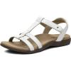 Rihero Women’s Orthopedic Arch Support Sandals Orthotic Comfortable Walking Casual Adjustable Summer Beach Flat Sandals(White)