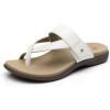 Rihero Women’s Orthopedic Sandals with Arch Support Orthotic Flip Flops Slip On Comfortable Walking Summer Thong Flat Sandals(White)