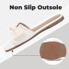 katliu Women’s Bow Flat Sandals Square Open Toe Dressy Slide Sandals Slip On Summer Sandals for Wedding Party(White)