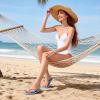katliu Women’s Memory Foam Flip Flops Sandals, Beach Flat Sandals, Comfortable Cushioned Thong Sandals(Sky Blue)