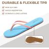 katliu Women’s Memory Foam Flip Flops Sandals, Beach Flat Sandals, Comfortable Cushioned Thong Sandals(Sky Blue)