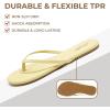 katliu Women’s Memory Foam Flip Flops Sandals, Beach Flat Sandals, Comfortable Cushioned Thong Sandals(Yellow)