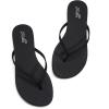 katliu Women’s Memory Foam Flip Flops Sandals, Beach Flat Sandals, Comfortable Cushioned Thong Sandals(Black)