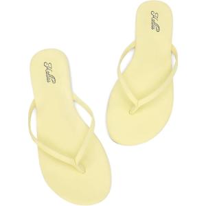 katliu Women’s Memory Foam Flip Flops Sandals, Beach Flat Sandals, Comfortable Cushioned Thong Sandals(Yellow)