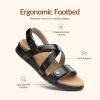 Rihero Women’s Comfortable Orthopedic Arch Support Sandals Summer Casual Open Toe Walking Flat Sandals with Adjustable Strap(Black)