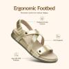 Rihero Women’s Comfortable Orthopedic Arch Support Sandals Summer Casual Open Toe Walking Flat Sandals with Adjustable Strap(Gold)