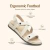Rihero Women’s Comfortable Orthopedic Arch Support Sandals Summer Casual Open Toe Walking Flat Sandals with Adjustable Strap(Nude)