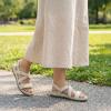 Rihero Women’s Comfortable Orthopedic Arch Support Sandals Summer Casual Open Toe Walking Flat Sandals with Adjustable Strap(Nude)