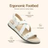 Rihero Women’s Comfortable Orthopedic Arch Support Sandals Summer Casual Open Toe Walking Flat Sandals with Adjustable Strap(White)
