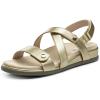 Rihero Women’s Comfortable Orthopedic Arch Support Sandals Summer Casual Open Toe Walking Flat Sandals with Adjustable Strap(Gold)